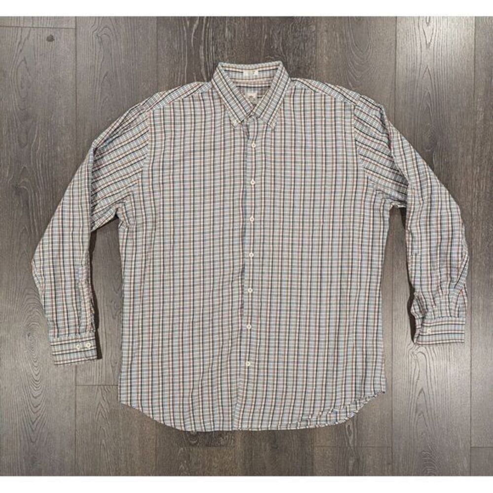 Peter Millar Shirt Men Extra Large Button Up Multicolor Plaid Crown Cotton XL